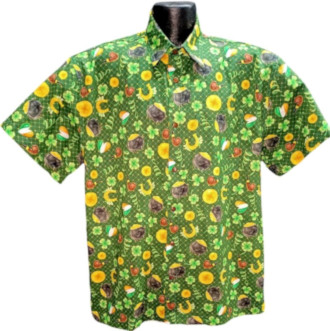 St. Patrick's Day Hawaiian shirt- Made in USA- Cotton